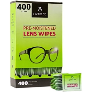 Toallitas limpiadoras de lentes - 400 toallitas de limpieza pre-humedecidas, empacadas individualmente, seguras, para lentes, lentes de sol, pantalla del teléfono, electrónicos y lente de cámara | no deja rayas