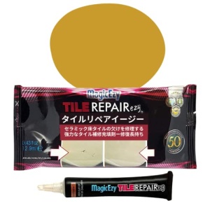 MagicEzy Tile RepairEzy - ORO - Kit de reparación de azulejos de cerámica - Azulejos de baño agrietados