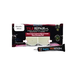 MagicEzy Tile RepairEzy - BLANCO - Kit de reparación de azulejos de cerámica - Azulejos de baño agrietados
