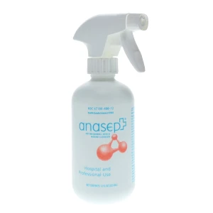 Anasept -Limpiador de piel y heridas, botella de 12 onzas con rociador de dedos, aerosol.