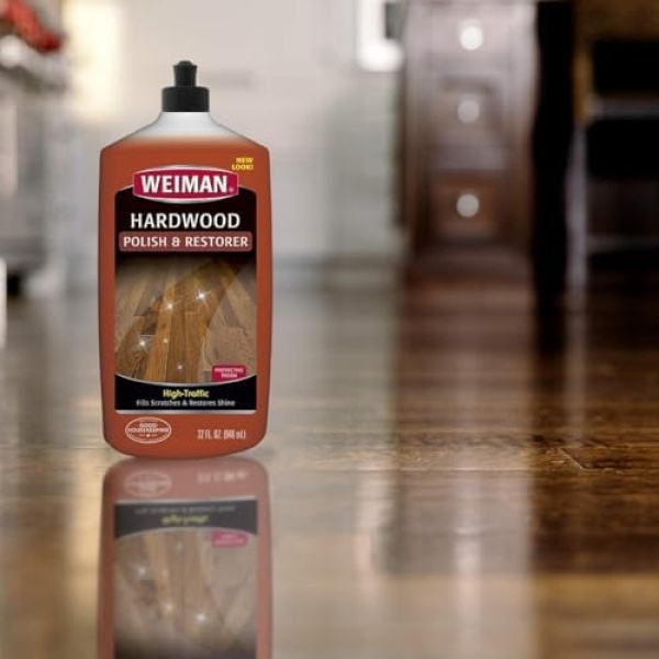 Weiman Paquete de 3 piezas de esmalte y restaurador de suelos de madera, 32 onzas, suelo de madera dura de alto tráfico, brillo natural, elimina arañazos, deja capa protectora  Salud y Hogar - Image 7
