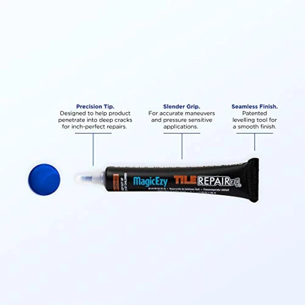 MagicEzy Tile RepairEzy - AZUL - Kit de reparación de azulejos de cerámica - Azulejos de baño agrietados - Image 2