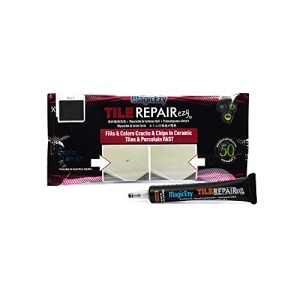 MagicEzy Tile RepairEzy - NEGRO - Kit de reparación de azulejos de cerámica - Azulejos de baño agrietados