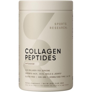 PREMIUM Péptidos de colágeno (16 onzas), alimentado con hierbas, certificado respetuoso de Paleo, sin OMGs ni gluten, sin sabor y fácil de mezclar