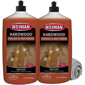 Weiman Paquete de 3 piezas de esmalte y restaurador de suelos de madera, 32 onzas, suelo de madera dura de alto tráfico, brillo natural, elimina arañazos, deja capa protectora  Salud y Hogar