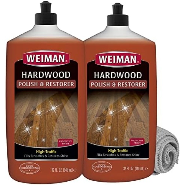 Weiman Paquete de 3 piezas de esmalte y restaurador de suelos de madera, 32 onzas, suelo de madera dura de alto tráfico, brillo natural, elimina arañazos, deja capa protectora  Salud y Hogar