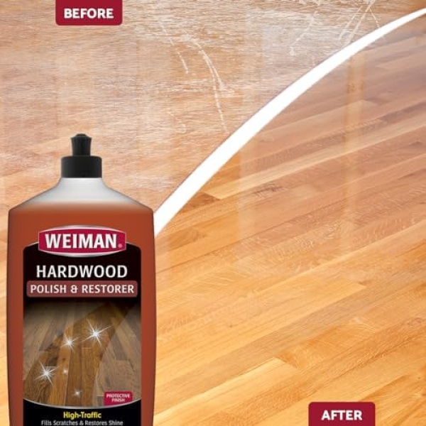 Weiman Paquete de 3 piezas de esmalte y restaurador de suelos de madera, 32 onzas, suelo de madera dura de alto tráfico, brillo natural, elimina arañazos, deja capa protectora  Salud y Hogar - Image 4