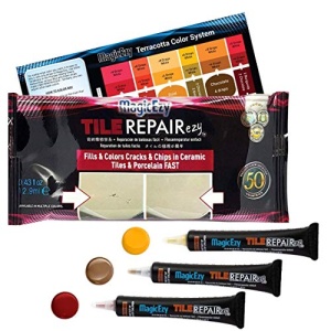 MagicEzy Tile RepairEzy - TERRACOTA - Kit de reparación de azulejos de cerámica - Azulejos de baño agrietados