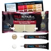 MagicEzy Tile RepairEzy - BEIGE Y BLANCO - Kit de reparación de azulejos de cerámica - Azulejos de baño agrietados
