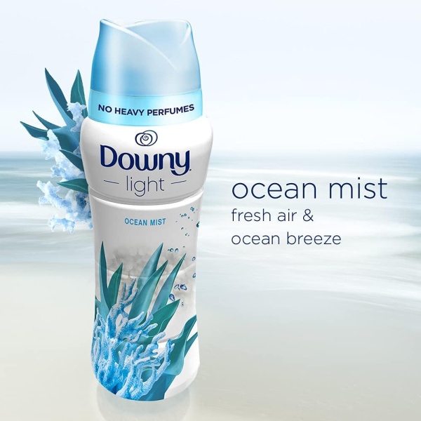 Downy Cuentas elevadoras de aroma ligero en lavado, aroma a niebla oceánica, 24 onzas, cuentas de refuerzo de aroma de Downy para lavandería - Image 5