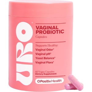 URO Vaginal Probiotics para la salud vaginal de las mujeres, equilibrio del pH, promueve el olor y flora vaginal saludable, 60 cápsulas, (1 unidad)