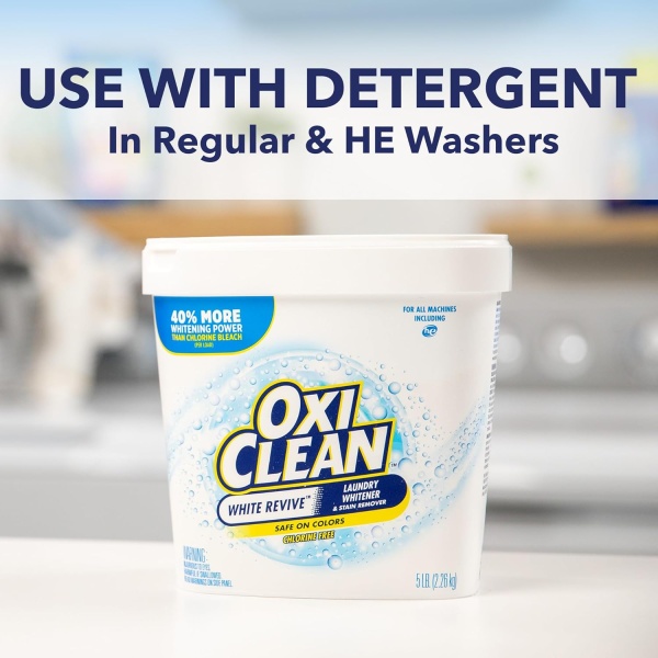 OxiClean White Revive Blanqueador de ropa + Quitamanchas, 5 libras - Image 3