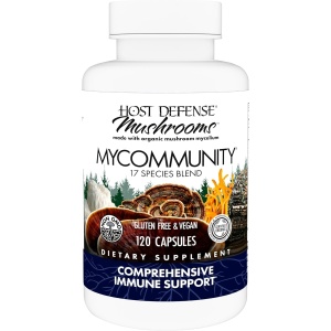 Host Defense, MyCommunity Cápsulas, apoyo inmunológico avanzado, suplemento de hongos con melena de león y Reishi, sin sabor, 120