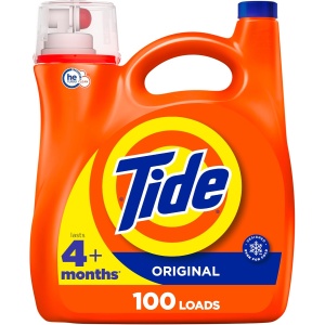 Tide Detergente líquido para ropa, original, 100 cargas, 146 onzas líquidas, compatible con alta eficiencia