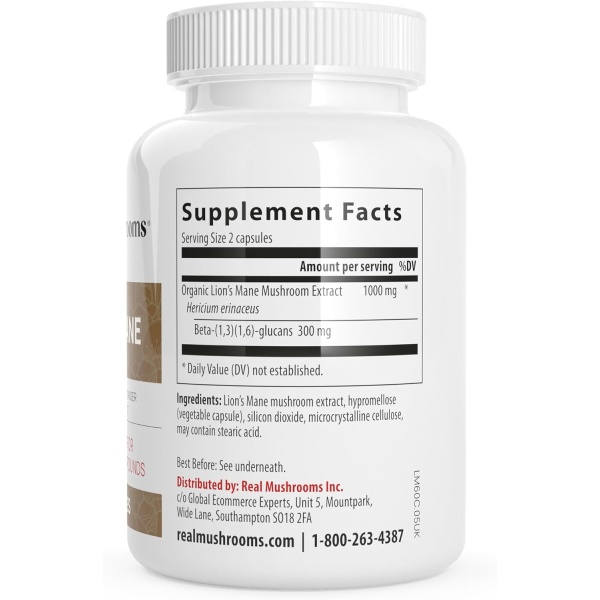 Lions Mane Brain and Focus Supplements - Cápsulas de extracto en polvo de hongos - Suplemento sin OMG y sin gluten para una mejor salud cognitiva - Image 2