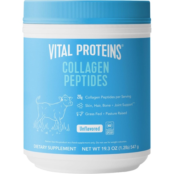 Vital Proteins - Péptidos de colágeno en polvo, 19.3 onzas, paquete de 1, para el cabello, las uñas, la piel, los huesos y las articulaciones, inodoro, sin sabor