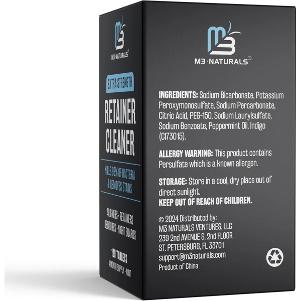 M3 Comprimidos y limpiador de dentaduras antibacteriano para retenedores dentales. - Image 2