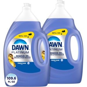 Dawn Platinum - Jabón líquido para platos, líquido detergente para platos, aroma refrescante a la lluvia, 54.8 onzas líquidas (paquete de 2)