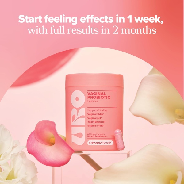 URO Vaginal Probiotics para la salud vaginal de las mujeres, equilibrio del pH, promueve el olor y flora vaginal saludable, 60 cápsulas, (1 unidad) - Image 4