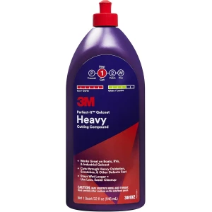 3M Perfect-It Gelcoat - Compuesto de corte pesado, 36102, 1 cuarto de galón, removedor de oxidación de fibra de vidrio para barcos y vehículos recreativos