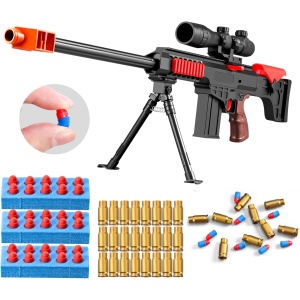 Pistola Rifle de juguete, goma suave disparos de dardos para niños
