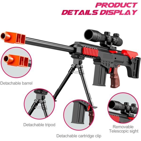 Pistola Rifle de juguete, goma suave disparos de dardos para niños - Image 4