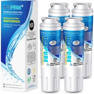 4 Pack ICEPURE UKF8001 Filtro de agua para heladera EveryDrop EDR4RXD1, filtro para Whirlpool, Maytag UKF8001AXX-200, UKF8001P, 4396395, 469006, Puriclean II, FMM-2, WF295, RFC0900A, RWF0A.