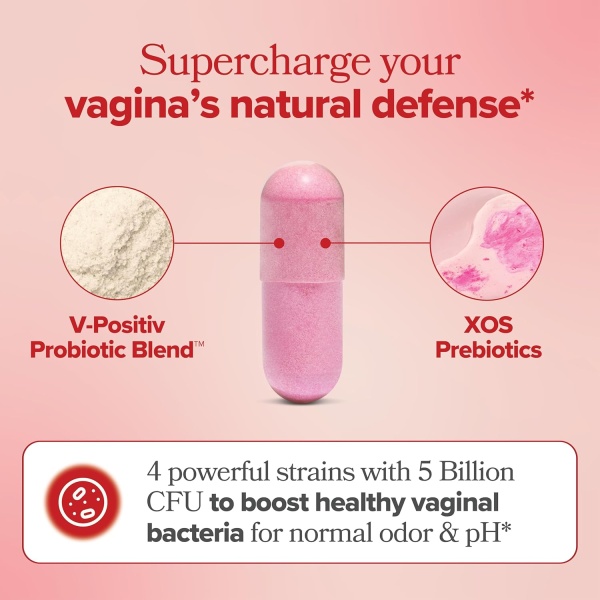 URO Vaginal Probiotics para la salud vaginal de las mujeres, equilibrio del pH, promueve el olor y flora vaginal saludable, 60 cápsulas, (1 unidad) - Image 3