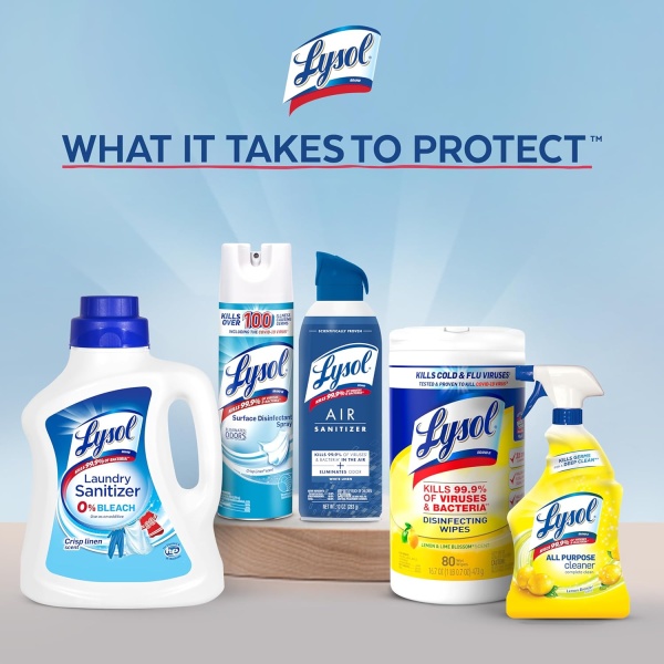 Lysol Toallitas desinfectantes, toallitas de limpieza antibacterianas multisuperficie, para desinfectar y limpiar, flor de limón y lima, 80 unidades (paquete de 3) - Image 8