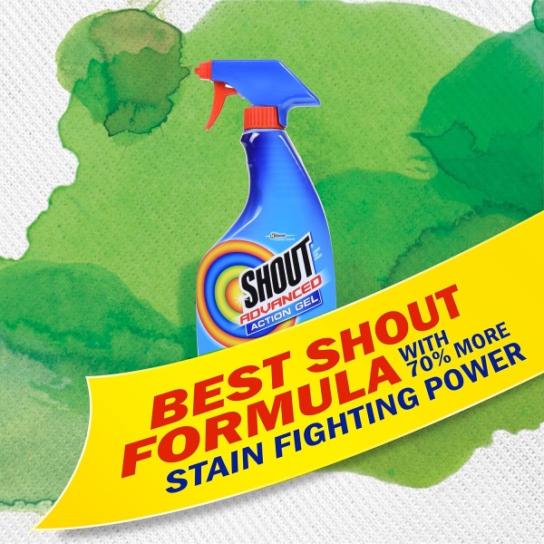 Shout Advanced - Gel quitamanchas tipo pulverizar y lavar, la mejor fórmula de Shout, 22 onzas, paquete de 3 - Image 4