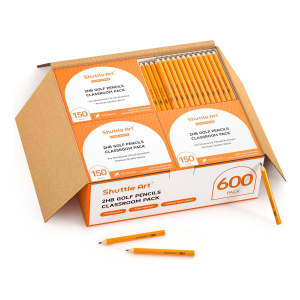Paquete 600 Lápices Golf Hb 2, Mini Madera 3.5 Bulk