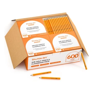 Paquete 600 Lápices Golf Hb 2, Mini Madera 3.5 Bulk