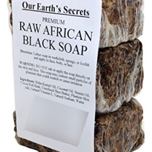 Jabón Negro Africano Natural Premium - 3lb - 3 Pzs