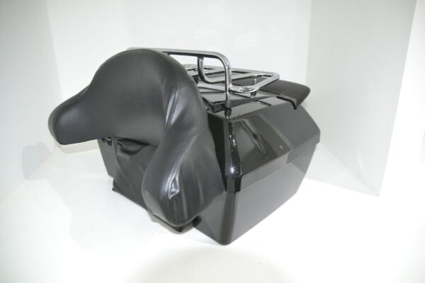 Moto Negro Tronco Cola Caja Equipaje Rack W/top Respald - Image 5