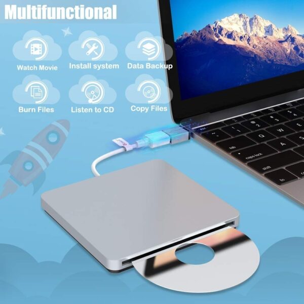 Lector Dvd Cd Externo Para Apple Mac Macbook Pro iMac Laptop - Image 5