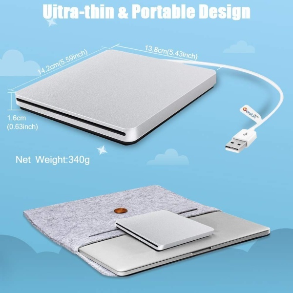 Lector Dvd Cd Externo Para Apple Mac Macbook Pro iMac Laptop - Image 4