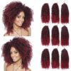 Marlibob Crochet Braids Hair Extensions 6 Packs/lot 8'' Burg