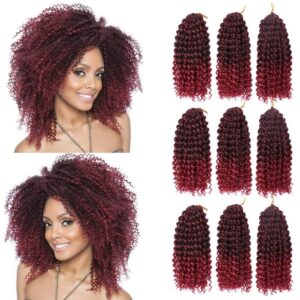 Marlibob Crochet Braids Hair Extensions 6 Packs/lot 8'' Burg