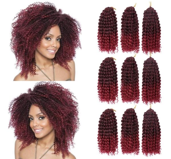 Marlibob Crochet Braids Hair Extensions 6 Packs/lot 8'' Burg