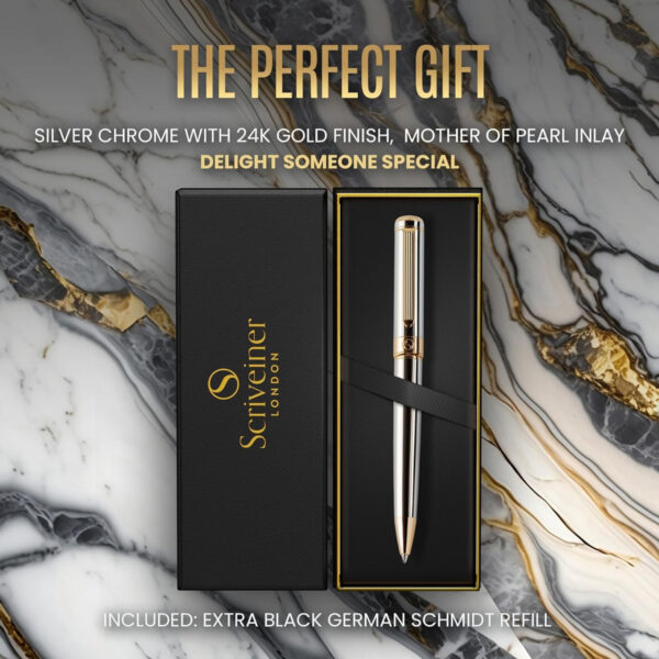 Pluma Scriveiner Silver Chrome: Regalo Perfecto Profesional - Image 3