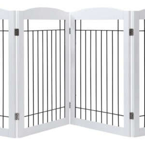 Puerta Plegable Valla Para Mascotas Extra Ancha Blanca