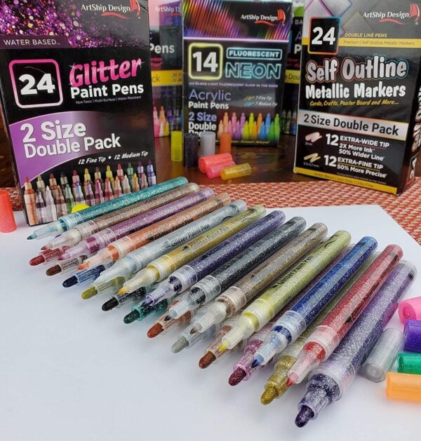 Juego De 24 Plumones De Pintura Con Purpurina Alta Calidad - Image 5