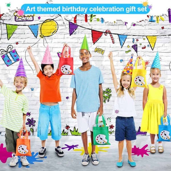 Recuerdos de fiesta para niños pequeños, pintura artística, lienzo, acuarela, pintura artística, pajitas, llavero, bolsas temporales de tatuaje, juego para niños, cumpleaños, premios - Image 4