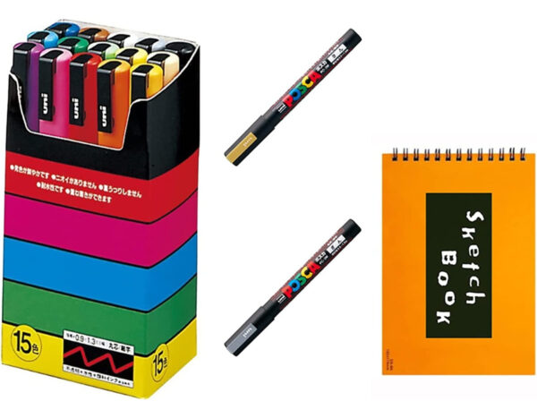 Set De 15 Marcadores Uni-posca Pc-3m15c Punto Fino - Image 2