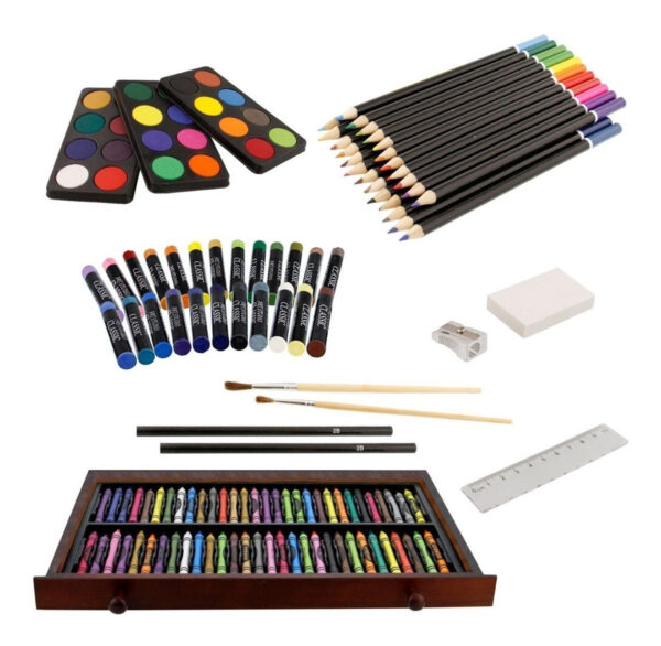 Set Dibujo Artistico 162 Pz Mega Caja Madera - Image 2