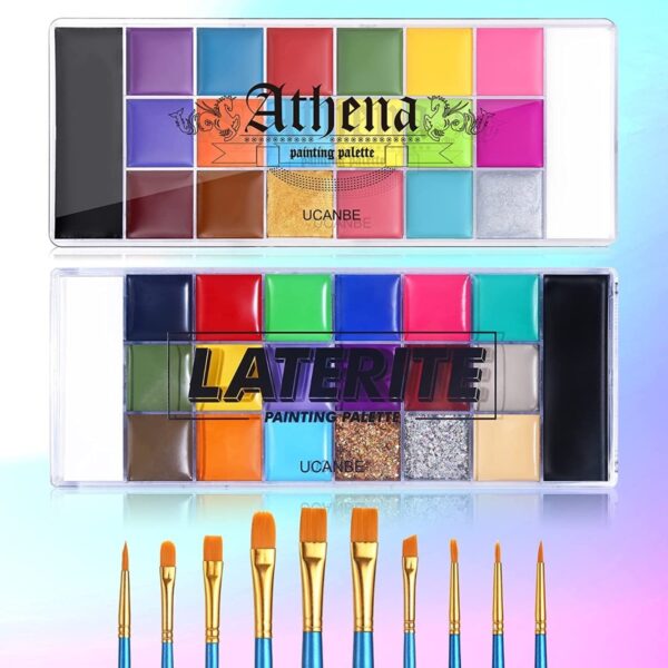 Paleta De Pintura Facial Y Corporal De Aceite Con Brochas - Image 2