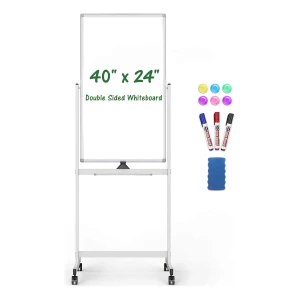 Pizarra Móvil Magnética 100x60 Cm Reversible 360º Con Soport