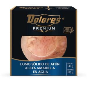 Atún Premium En Agua Dolores 140gr Lomo Sólido, Pack 24 Pzas