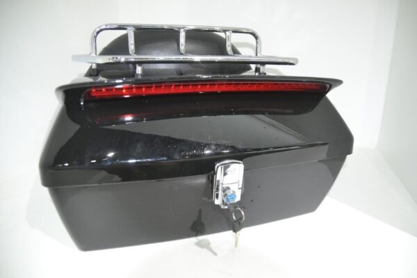 Moto Negro Tronco Cola Caja Equipaje Rack W/top Respald - Image 2