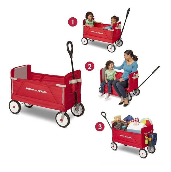 Carretilla Vagon Montable Radio Flyer Carrito 3-en-1 Niños - Image 3